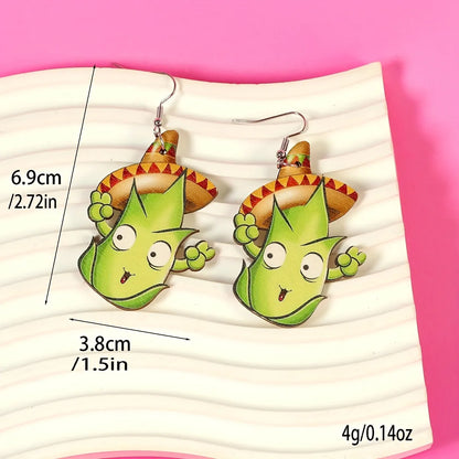 1 Pair Cartoon Style Cute Funny Corn Grape Wood Drop Earrings