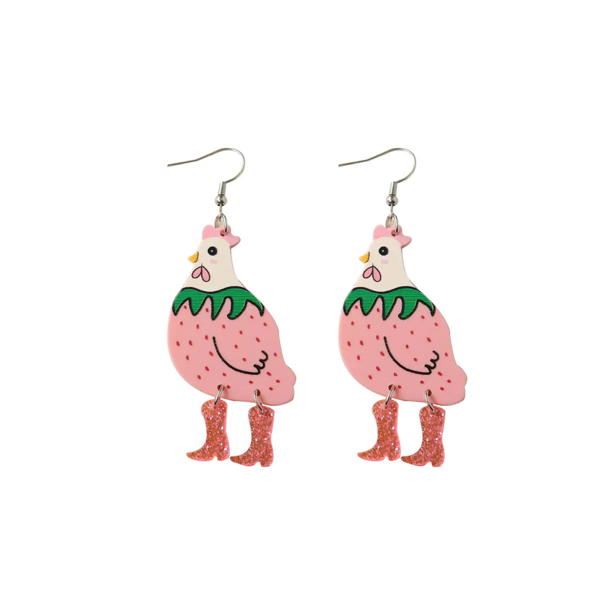 1 Pair Cartoon Style Cute Hen Arylic Drop Earrings