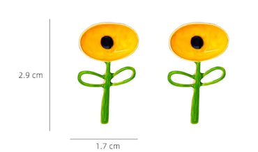 1 Pair Cartoon Style Cute Leaf Flower Enamel Alloy Ear Studs