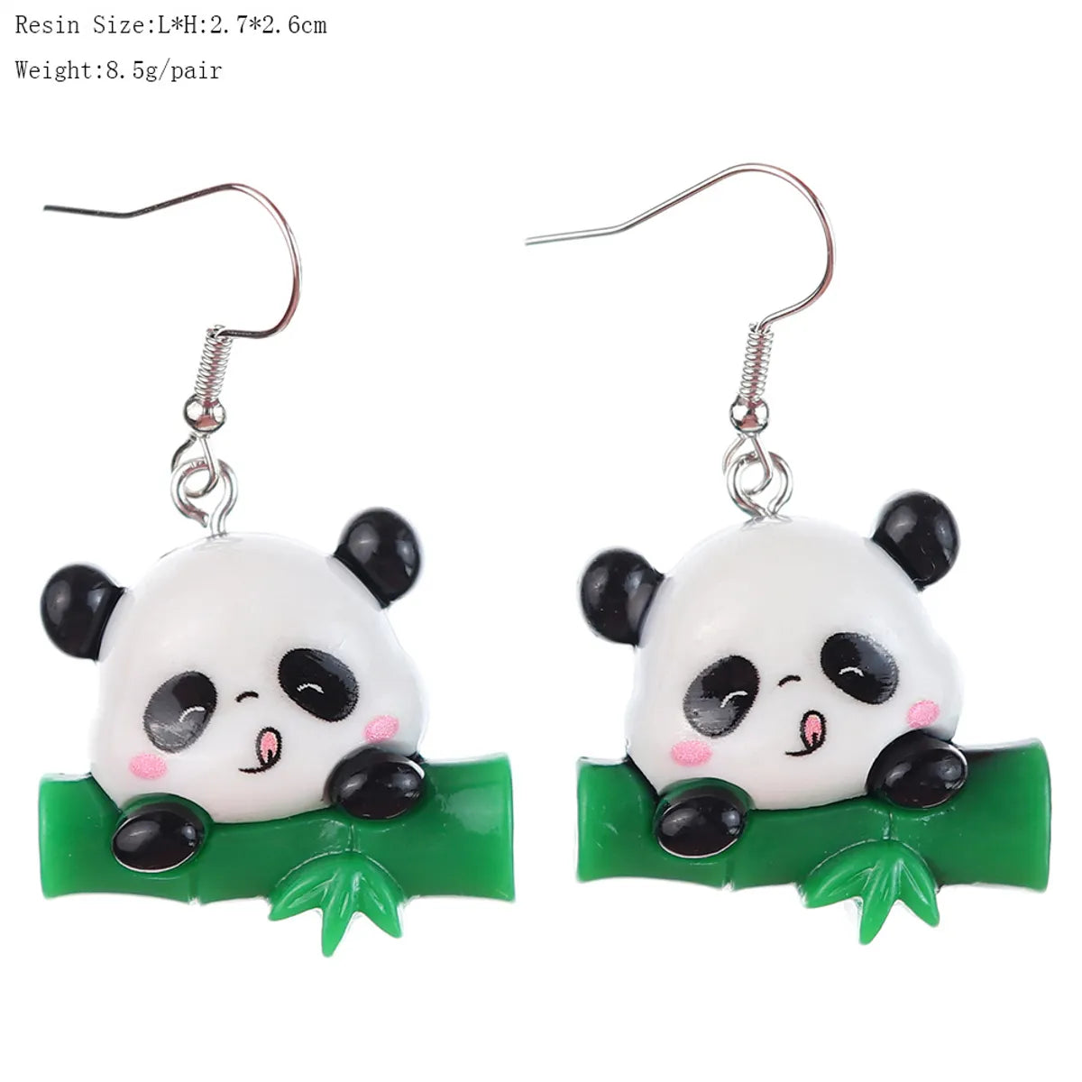 1 Pair Cartoon Style Cute Panda Plastic Drop Earrings