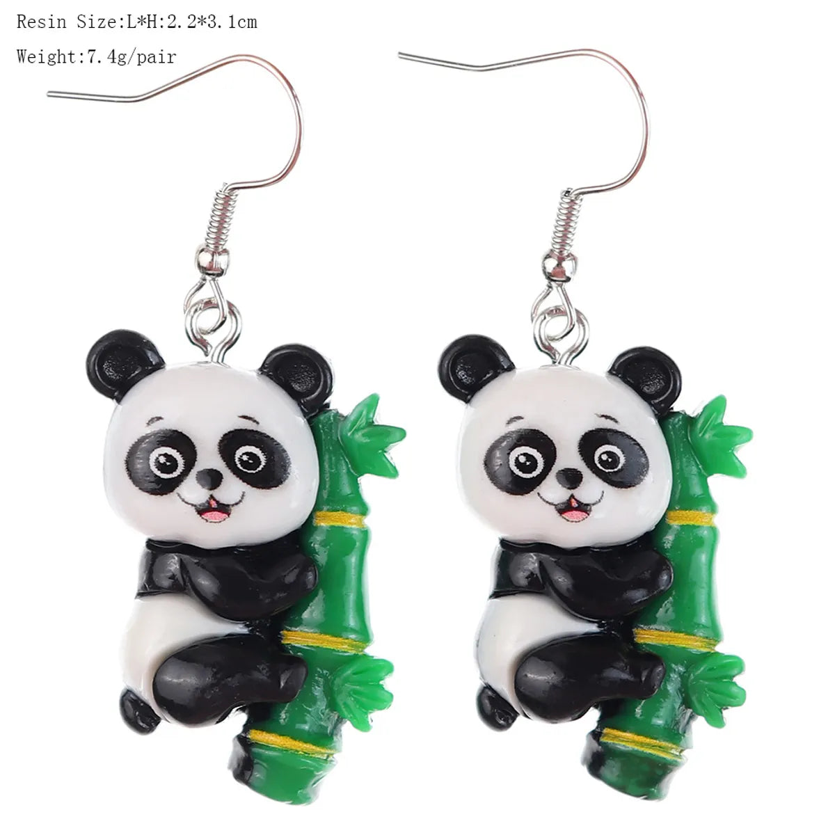 1 Pair Cartoon Style Cute Panda Plastic Drop Earrings