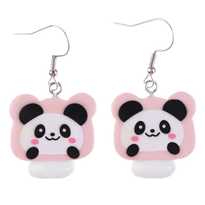 1 Pair Cartoon Style Cute Panda Plastic Drop Earrings