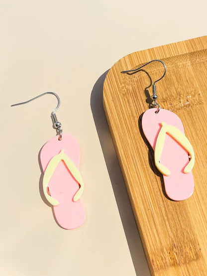 1 Pair Cartoon Style Cute Slippers Arylic Drop Earrings