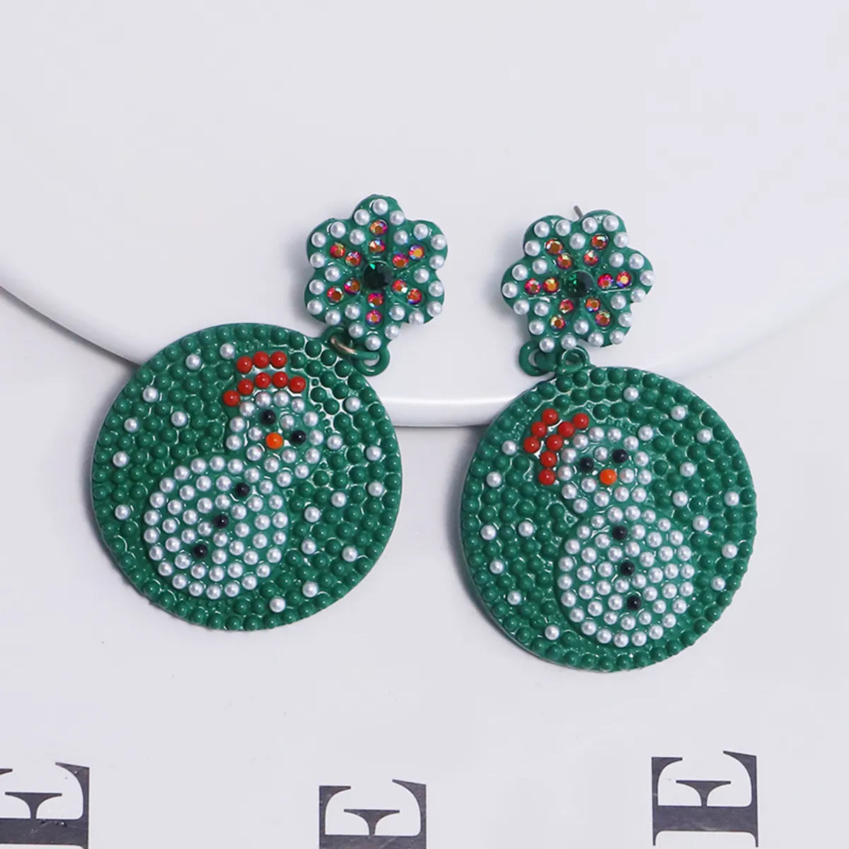 1 Pair Cartoon Style Cute Snowman Snowflake Alloy Drop Earrings