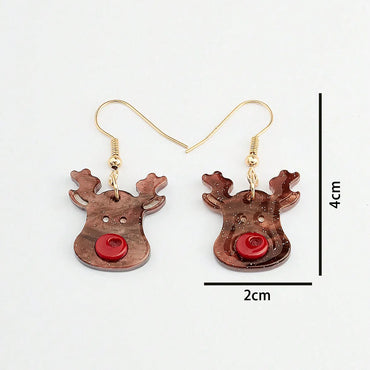 1 Pair Cartoon Style Cute Sweet Elk Arylic Drop Earrings