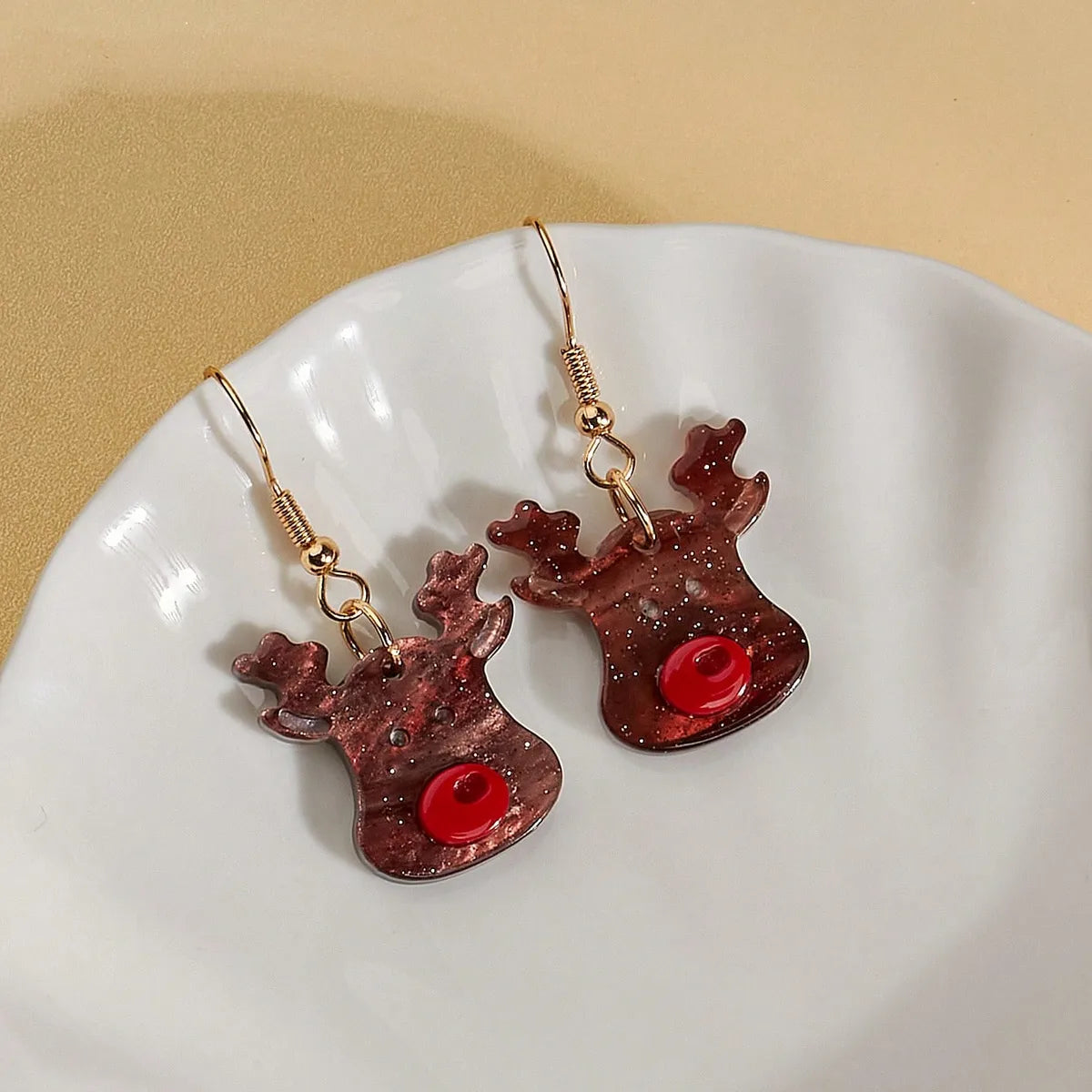 1 Pair Cartoon Style Cute Sweet Elk Arylic Drop Earrings