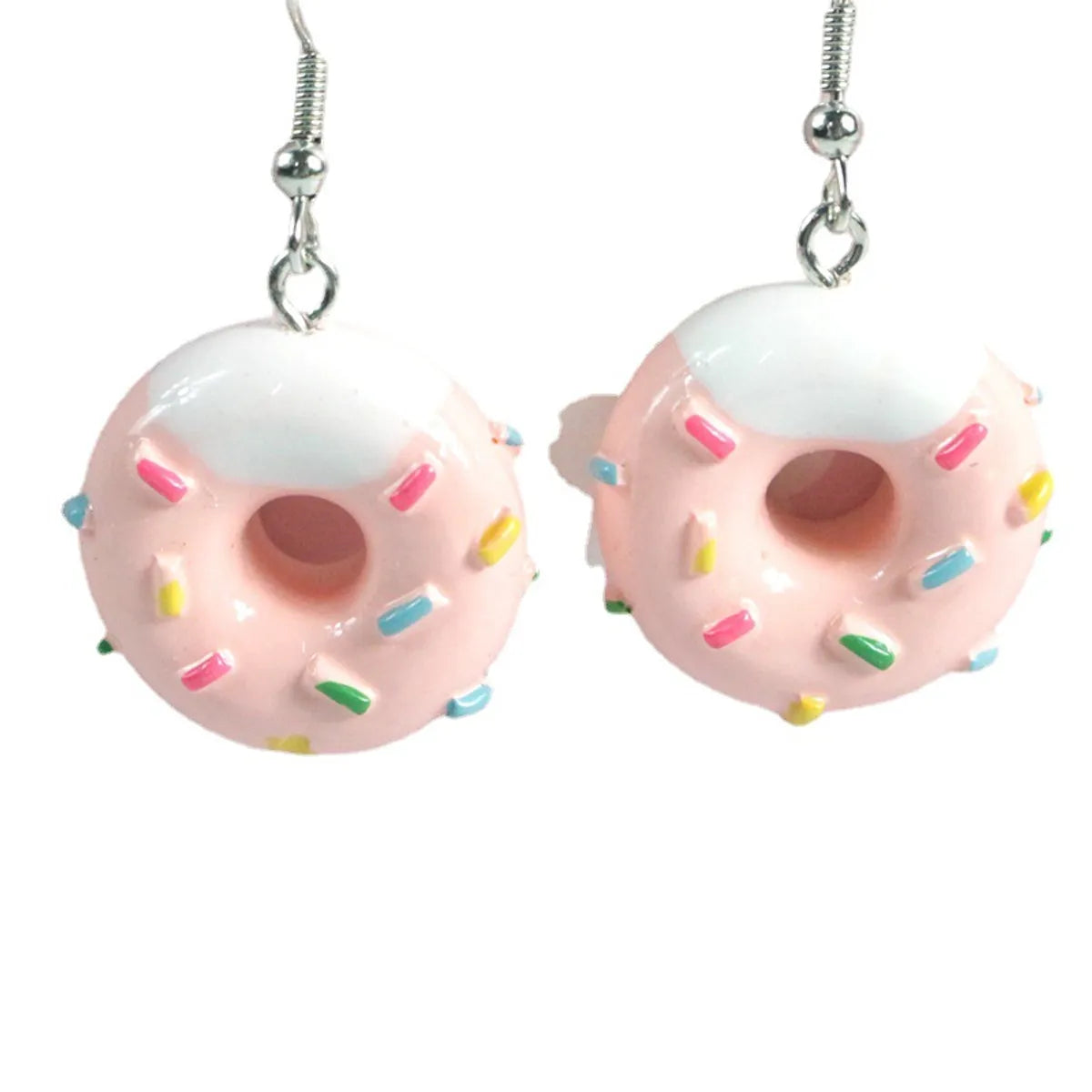 1 Pair Cartoon Style Donuts Plastic Resin Women's Drop Earrings