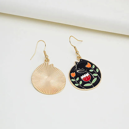 1 Pair Cartoon Style Flower Alloy Stoving Varnish Women'S Drop Earrings