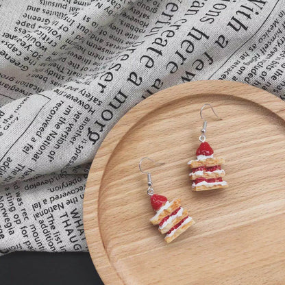 1 Pair Cartoon Style Fruit Resin Plating Women's Drop Earrings