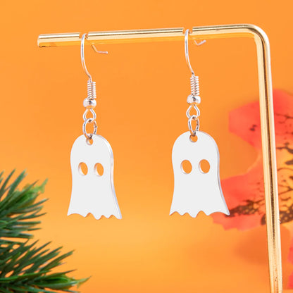 1 Pair Cartoon Style Funny Ghost Irregular Stainless Steel Drop Earrings