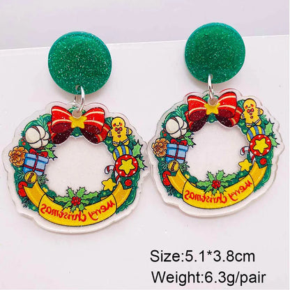 1 Pair Cartoon Style Geometric Cartoon Character Arylic Drop Earrings