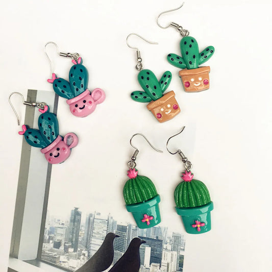 1 Pair Cartoon Style Geometric Resin Plating Women's Drop Earrings