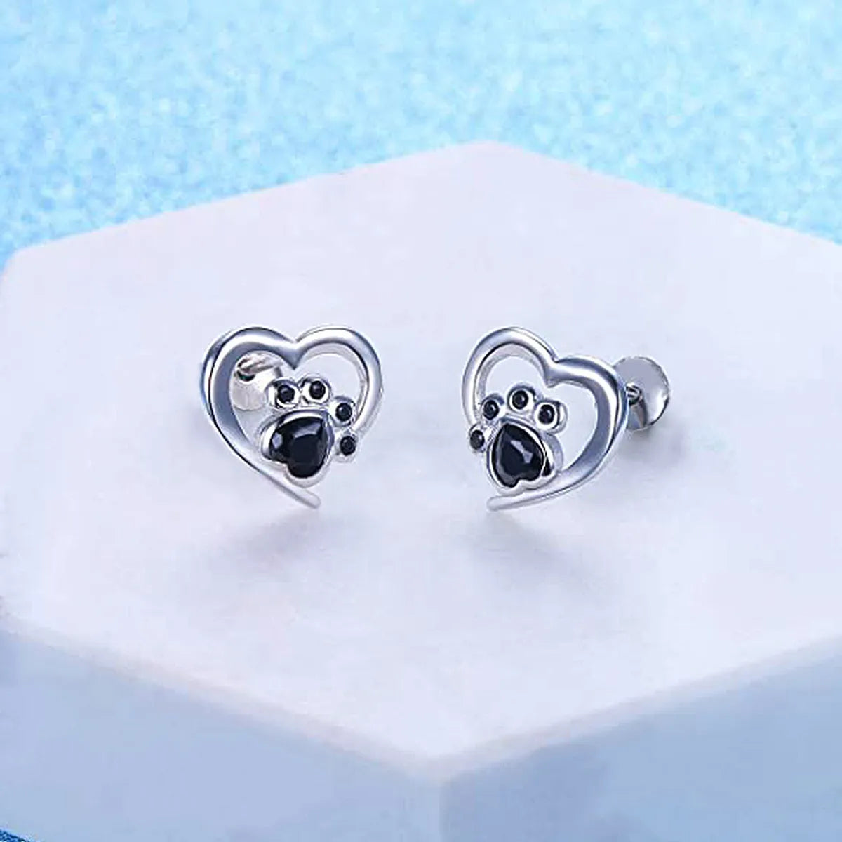 1 Pair Cartoon Style Heart Shape Copper Ear Studs