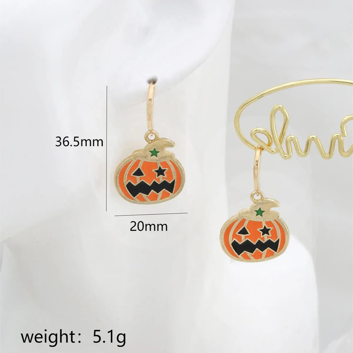 1 Pair Cartoon Style Hip-Hop Funny Pumpkin Plating Alloy Copper K Gold Plated Drop Earrings