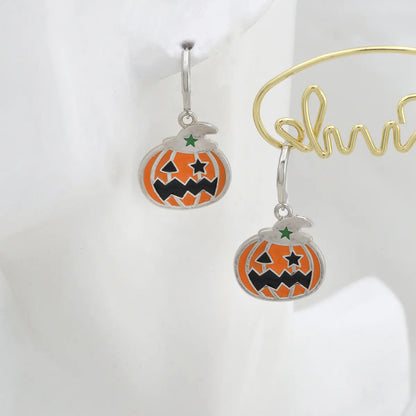 1 Pair Cartoon Style Hip-Hop Funny Pumpkin Plating Alloy Copper K Gold Plated Drop Earrings