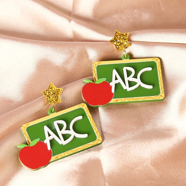 1 Pair Cartoon Style Letter Apple Arylic Drop Earrings