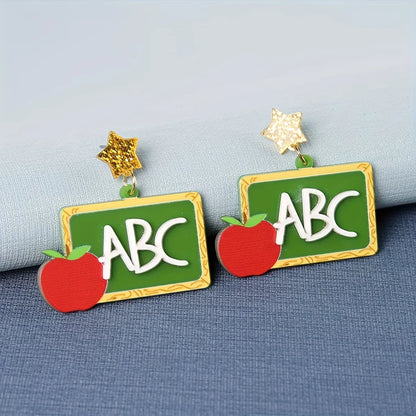 1 Pair Cartoon Style Letter Apple Arylic Drop Earrings