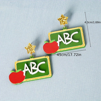 1 Pair Cartoon Style Letter Apple Arylic Drop Earrings