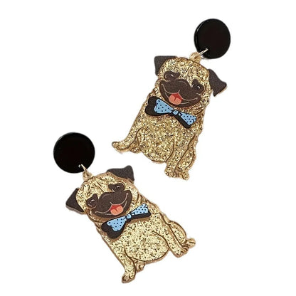 1 Pair Cartoon Style Modern Style Classic Style Letter Dog Stoving Varnish Arylic Drop Earrings