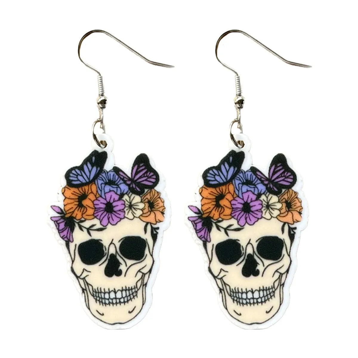 1 Pair Cartoon Style Modern Style Pumpkin Bat Skull Arylic Earrings