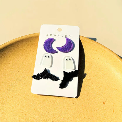 1 Pair Cartoon Style Moon Arylic Drop Earrings