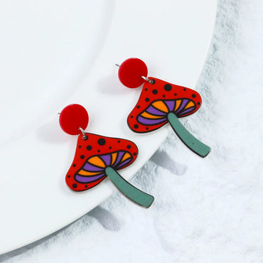 1 Pair Cartoon Style Mushroom Arylic Drop Earrings