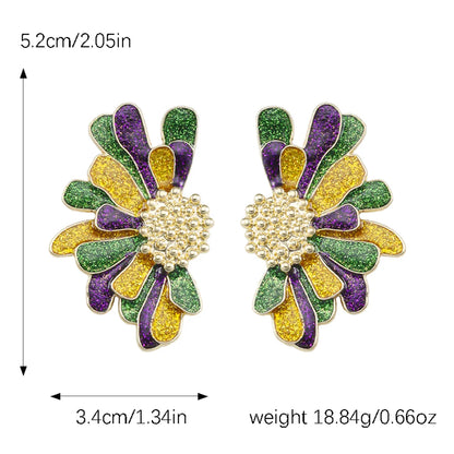 1 Pair Cartoon Style Novelty Cool Style Heart Shape Flower Enamel Plating Alloy Gold Plated Drop Earrings