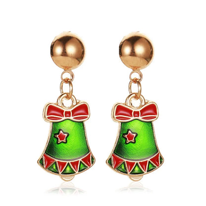 1 Pair Cartoon Style Pumpkin Cartoon Christmas Tree Plating Alloy Drop Earrings