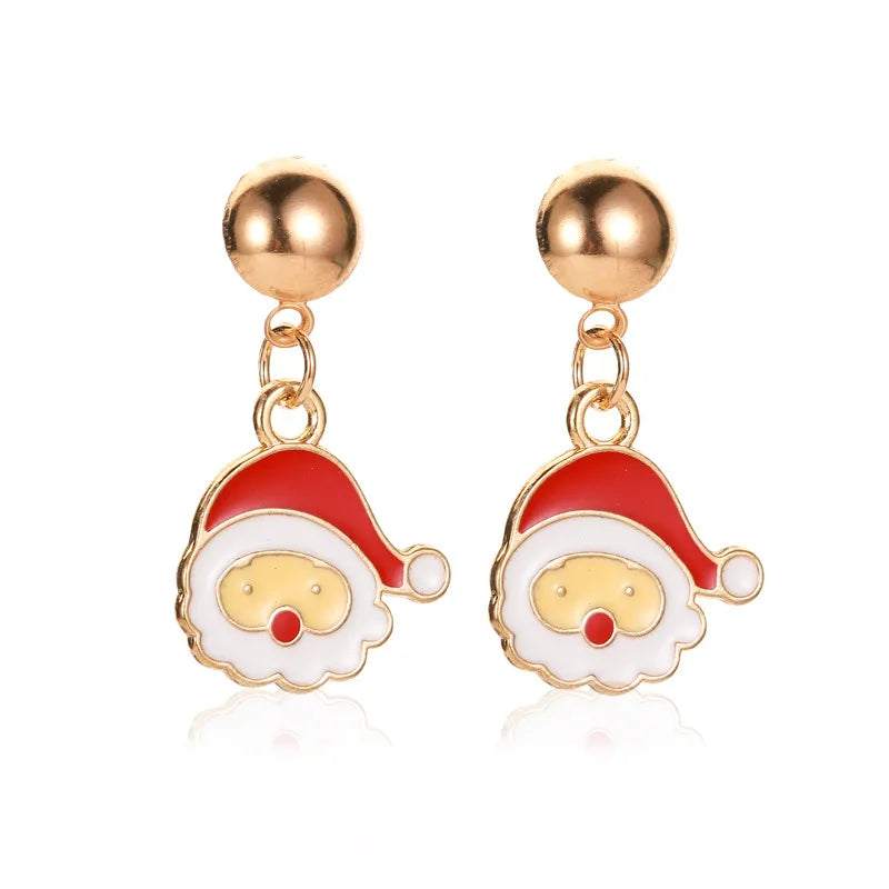 1 Pair Cartoon Style Pumpkin Cartoon Christmas Tree Plating Alloy Drop Earrings