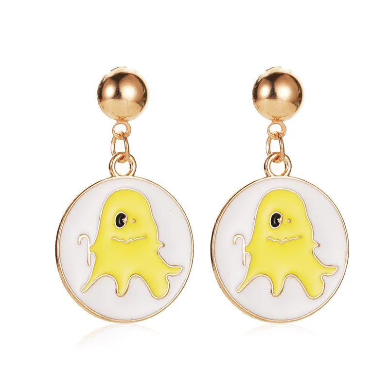 1 Pair Cartoon Style Pumpkin Cartoon Christmas Tree Plating Alloy Drop Earrings