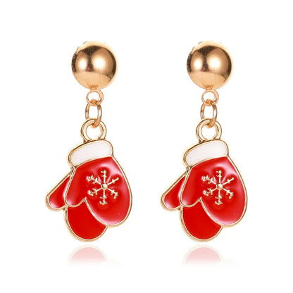 1 Pair Cartoon Style Pumpkin Cartoon Christmas Tree Plating Alloy Drop Earrings