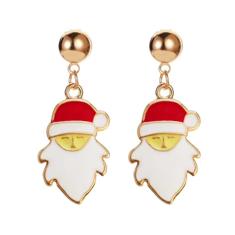 1 Pair Cartoon Style Pumpkin Cartoon Christmas Tree Plating Alloy Drop Earrings