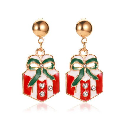 1 Pair Cartoon Style Pumpkin Cartoon Christmas Tree Plating Alloy Drop Earrings