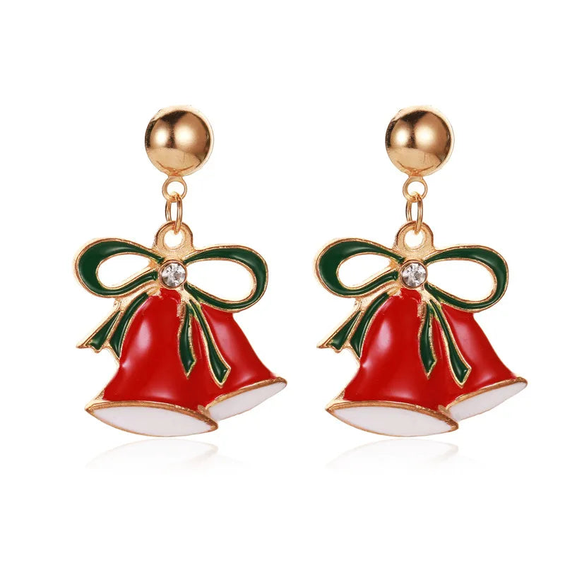 1 Pair Cartoon Style Pumpkin Cartoon Christmas Tree Plating Alloy Drop Earrings