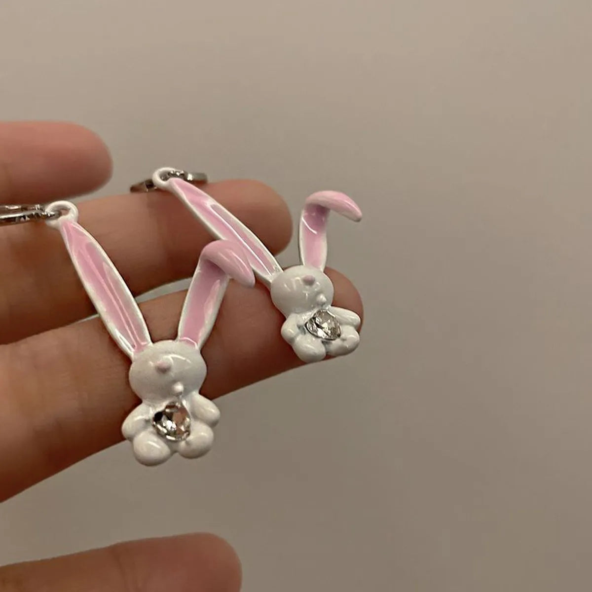 1 Pair Cartoon Style Rabbit Stoving Varnish Metal Drop Earrings