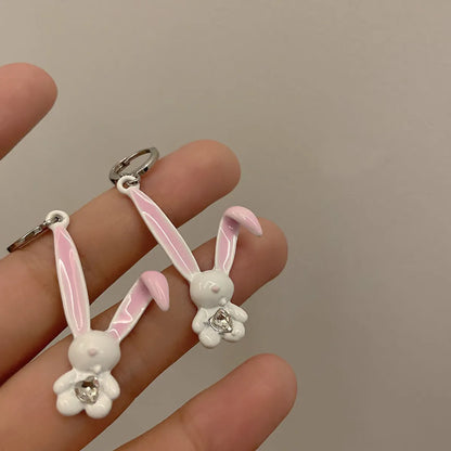 1 Pair Cartoon Style Rabbit Stoving Varnish Metal Drop Earrings