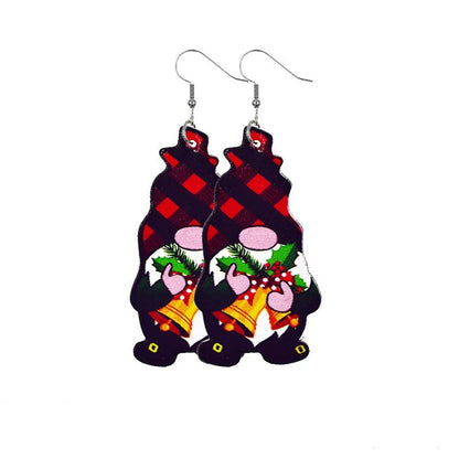 1 Pair Cartoon Style Santa Claus Pu Leather Drop Earrings