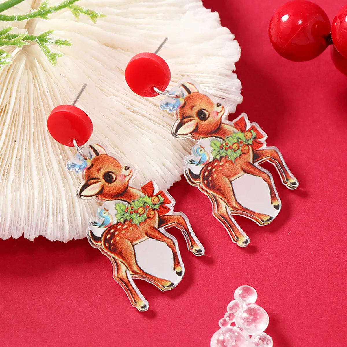 1 Pair Cartoon Style Snowman Painted Arylic Drop Earrings