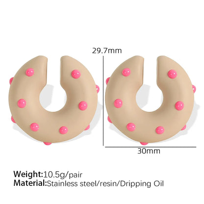 1 Pair Cartoon Style Solid Color Semicircle Epoxy Resin Ear Cuffs