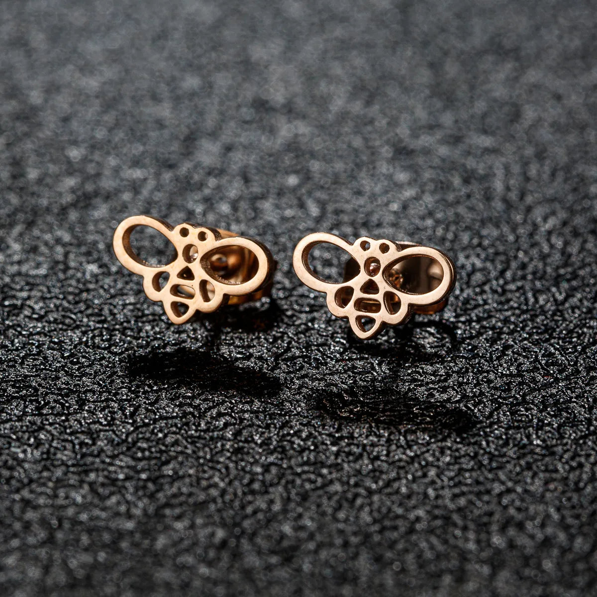 1 Pair Cartoon Style Sweet Animal Irregular Polishing Plating 304 Stainless Steel 18K Gold Plated Ear Studs