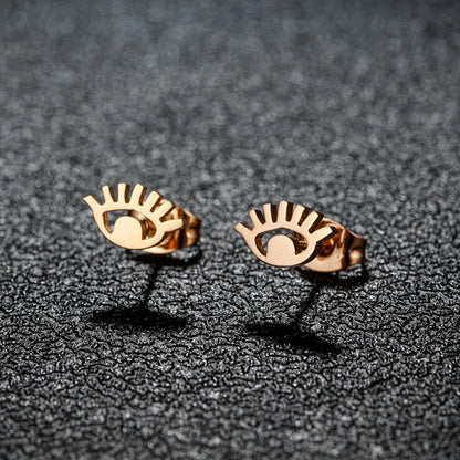 1 Pair Cartoon Style Sweet Animal Irregular Polishing Plating 304 Stainless Steel 18K Gold Plated Ear Studs