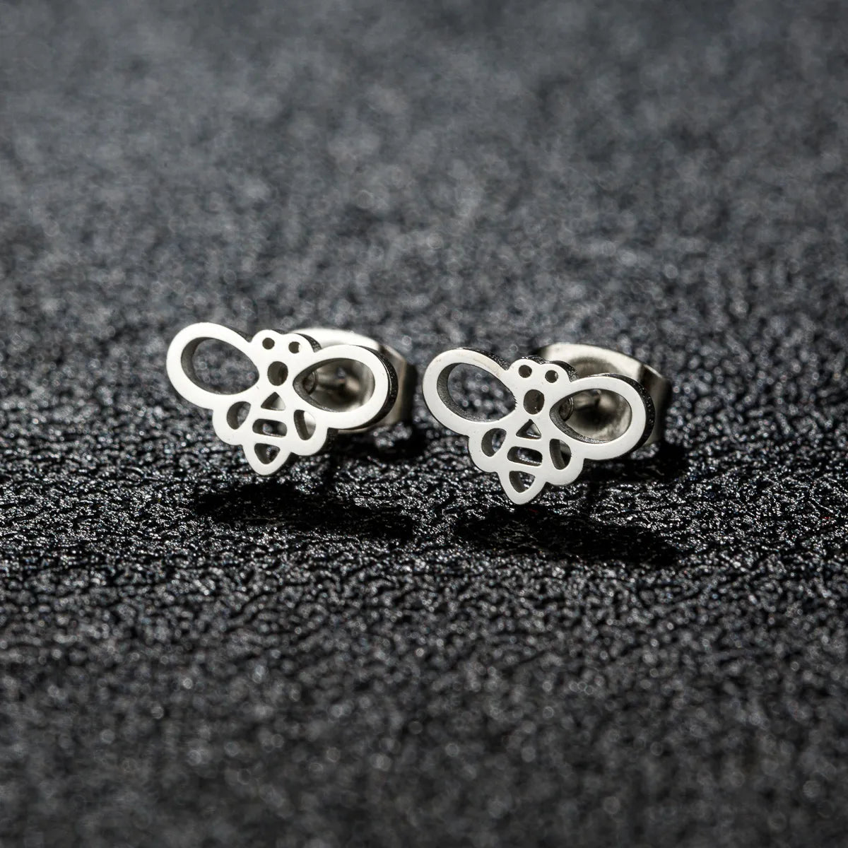 1 Pair Cartoon Style Sweet Animal Irregular Polishing Plating 304 Stainless Steel 18K Gold Plated Ear Studs