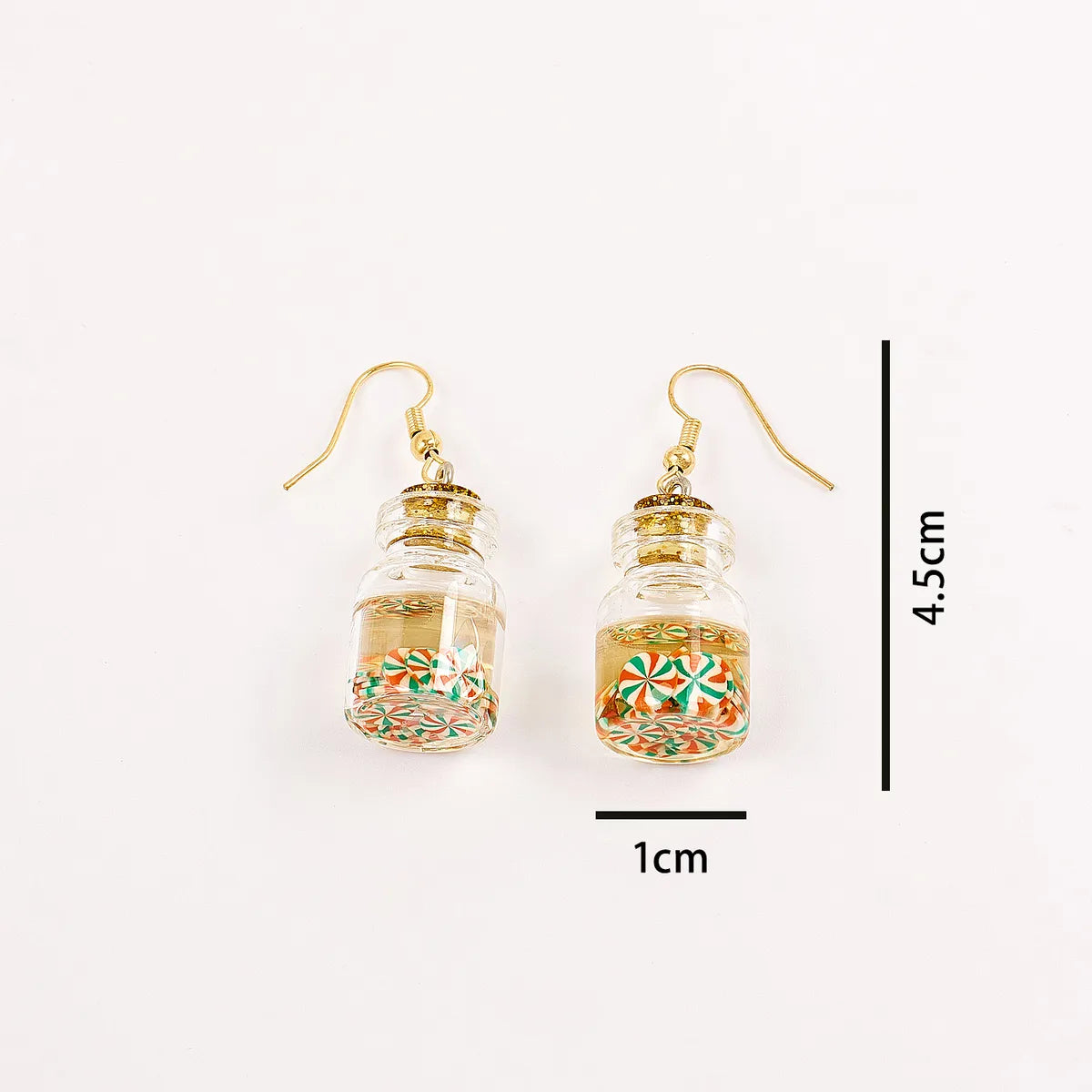 1 Pair Cartoon Style Vacation Bottle Three-Dimensional Arylic Alloy Drop Earrings