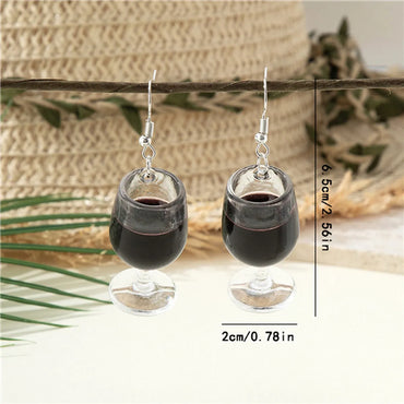 1 Pair Cartoon Style Vintage Style Wine Glass Arylic Drop Earrings