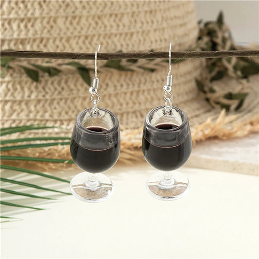 1 Pair Cartoon Style Vintage Style Wine Glass Arylic Drop Earrings