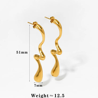 1 Pair Casual Artistic Irregular Geometric Plating 304 Stainless Steel 16K Gold Plated White Gold Plated Gold Plated Ear Studs