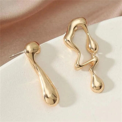 1 Pair Casual Asymmetrical Alloy Ear Studs