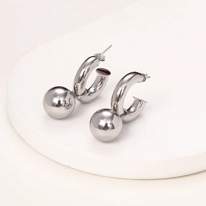 1 Pair Casual Ball Plating Copper Drop Earrings