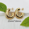 1 Pair Casual Basic Classic Style C Shape Moon Asymmetrical Stamping Plating 304 Stainless Steel Steel 18K Gold Plated 24K Gold Plated Gold Plated Ear Studs