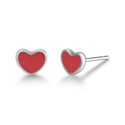 1 Pair Casual Basic Geometric Moon Heart Shape Titanium Steel Ear Studs